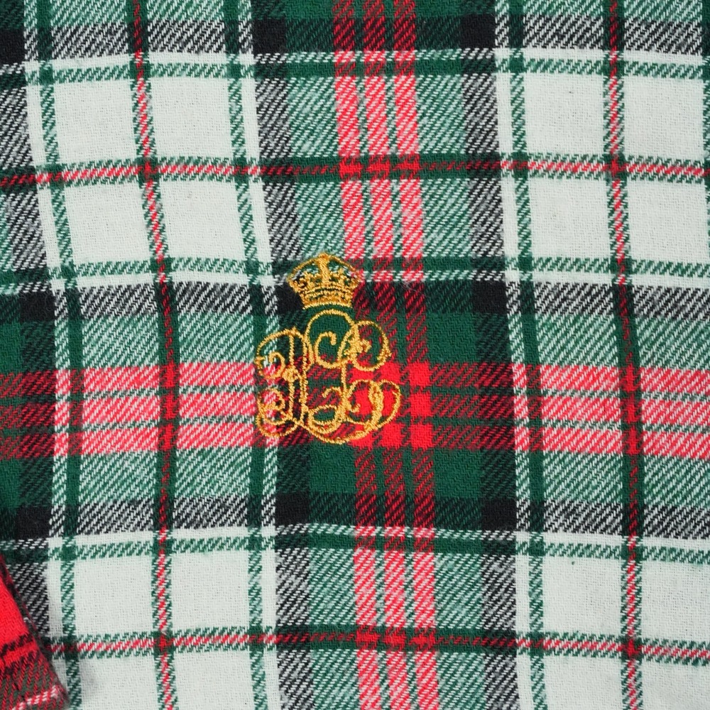 Lauren Ralph Lauren XL Patchwork Plaid Flannel Shirt Womens Tartan Colorblock - Picture 5 of 10